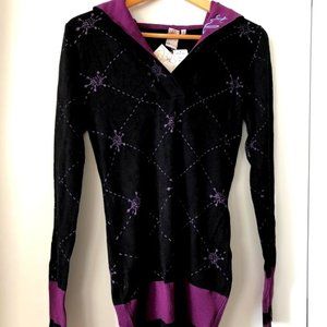 Split Black and Purple Sweater